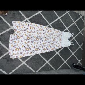 White flower romper dress